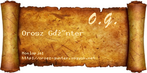 Orosz Günter névjegykártya
