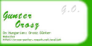 gunter orosz business card